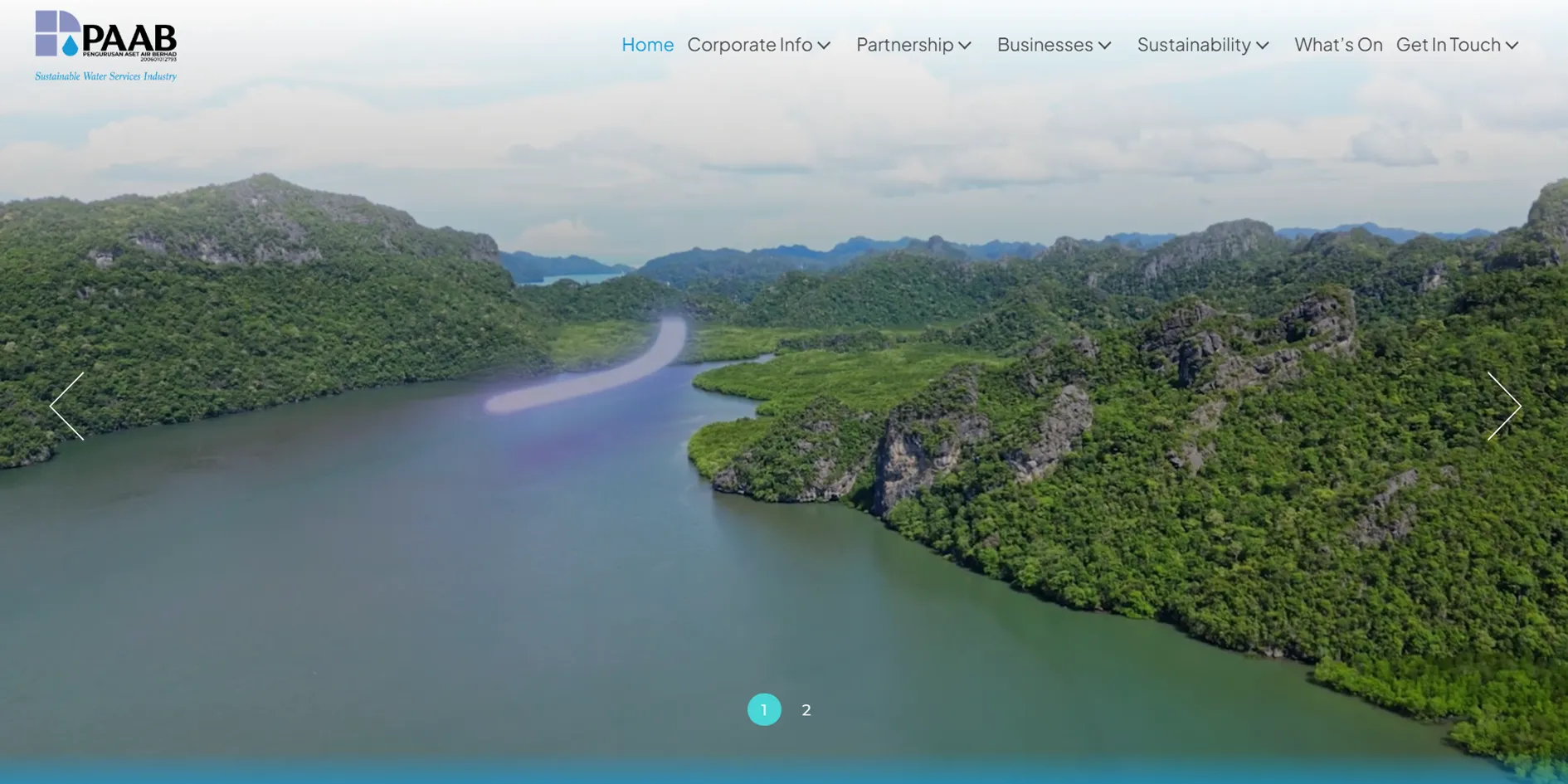 PAAB Pengurusan Aset Air Berhad corporate website homepage